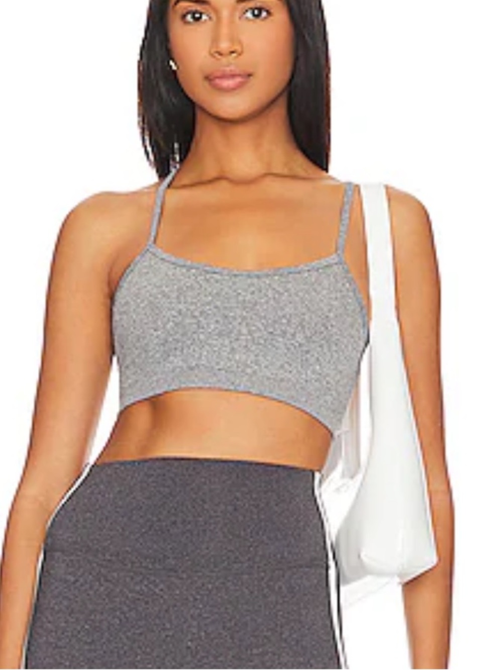 Splits59 Loren Sports Bra Heather Grey stretch crop top Revolve XS/S